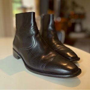 Kenneth Cole | Men’s Black Leather Boots Sz 8.5 Like New | Men’s Zip Ankle Boots